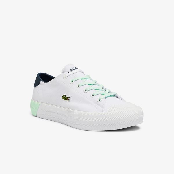 Lacoste Gripshot Canvas and Leather Sneakers Dámské - Tenisky Bílé / Světle Blankyt | CZ-iHBUpu